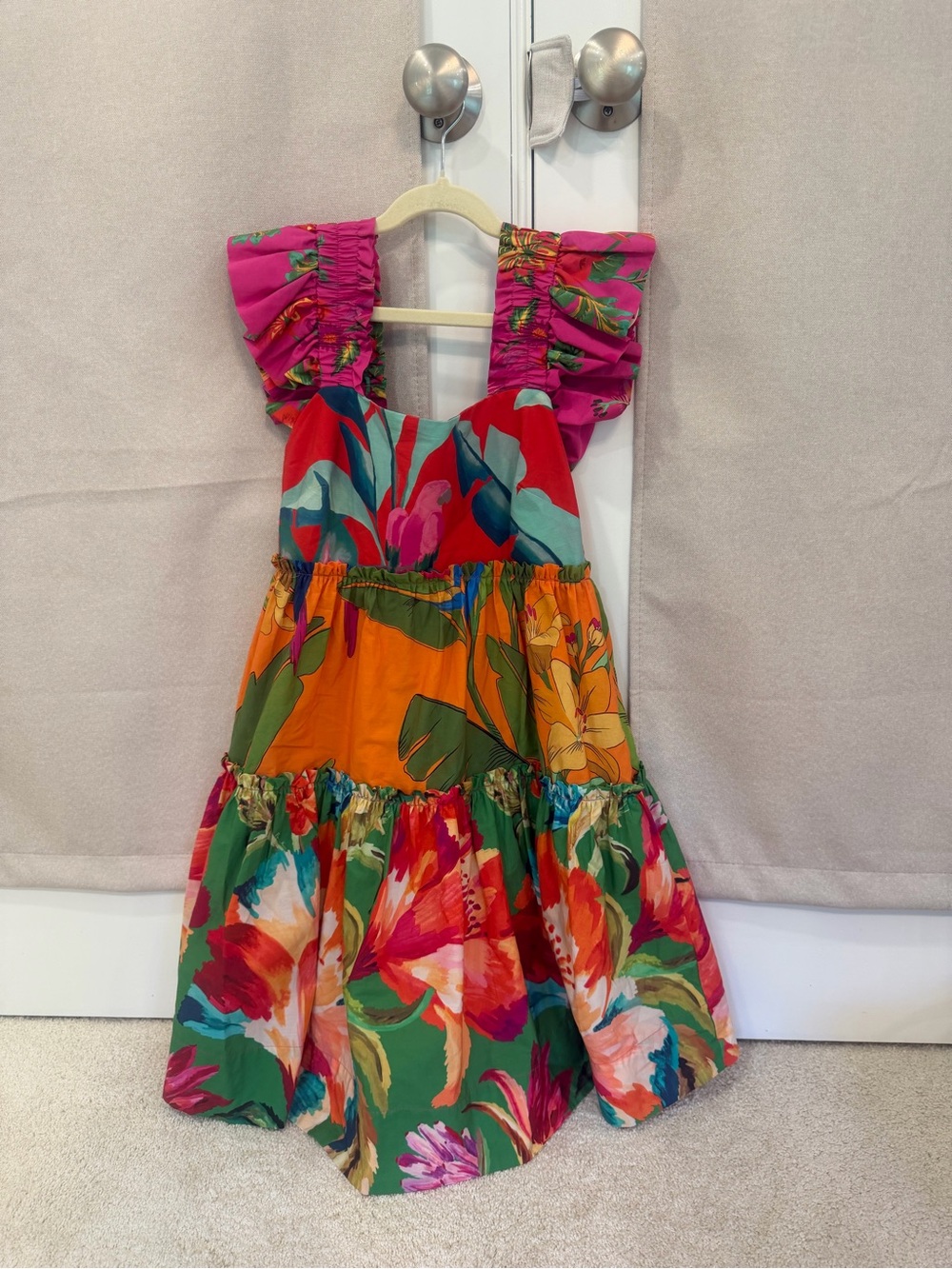 Farm Rio Mini Ruffle Dress Tropical NWT XS - Picture 10 of 10